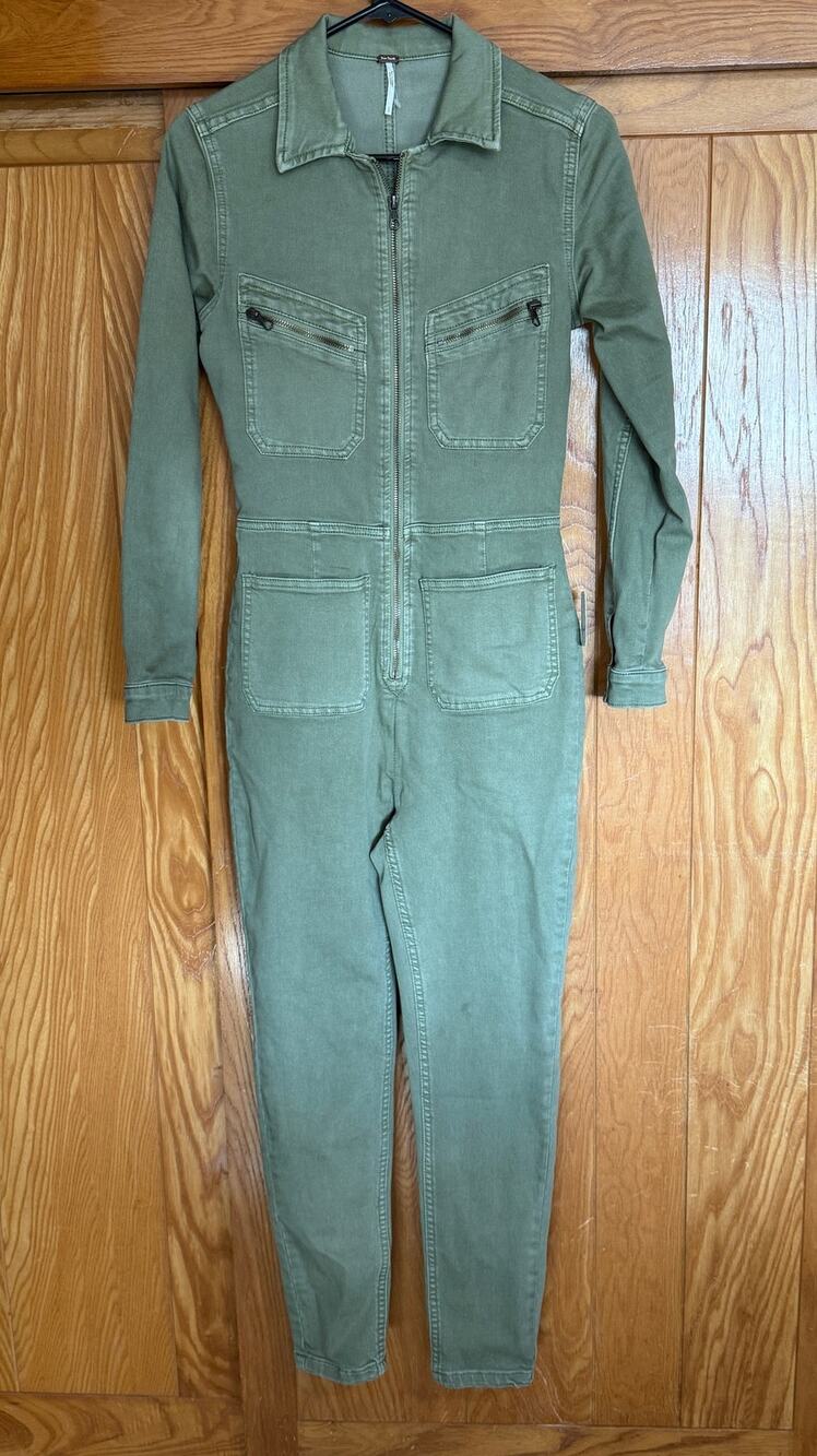 NWT Free People Lennox Jumpsuit - Moss Green Size S